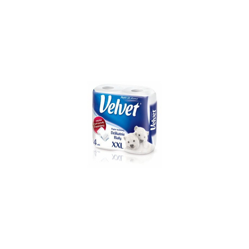 Papier toalet. Velvet biały 4rolki