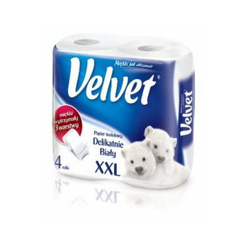 Papier toalet. Velvet biały 4rolki