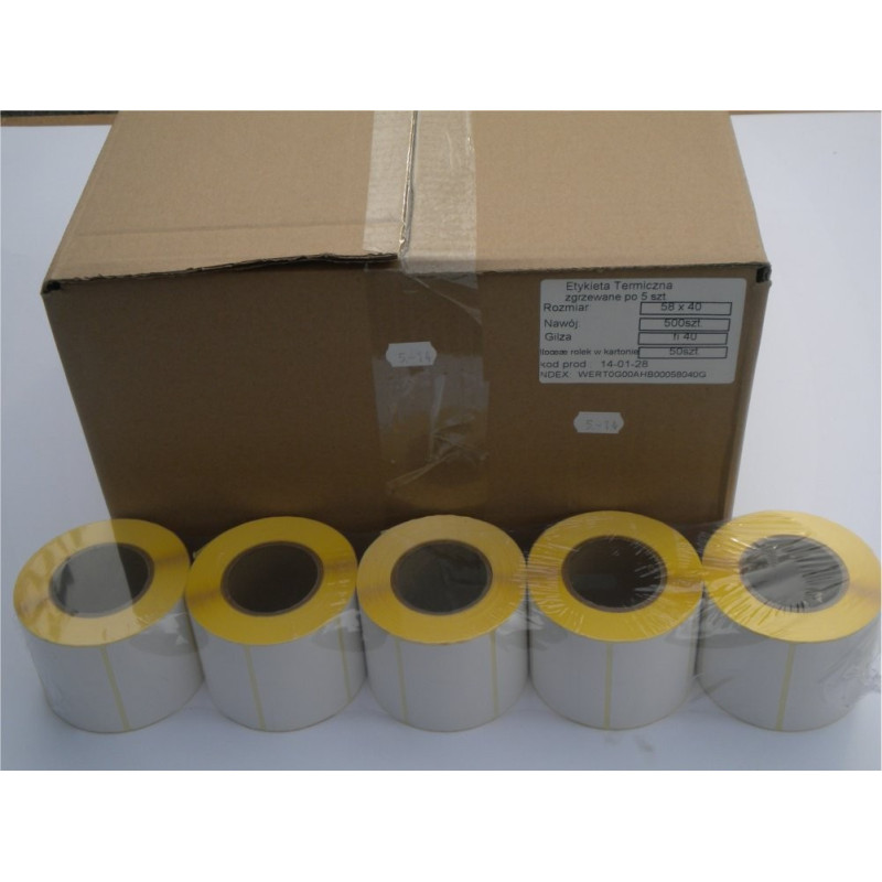 Etyk. term. 58/40-40 a'600 - karton 50 rolek