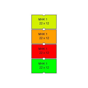 Metka MHK 1 22x12 czerwona  (100 rolek)