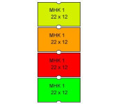 Metka MHK 1 22x12 czerwona  (5 rolek)
