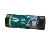 Worki 160l mocne'10 GROSIK czarne  (1 rolka)