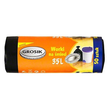 Worki 35l std'50 GROSIK czarnce  (1 rolka)