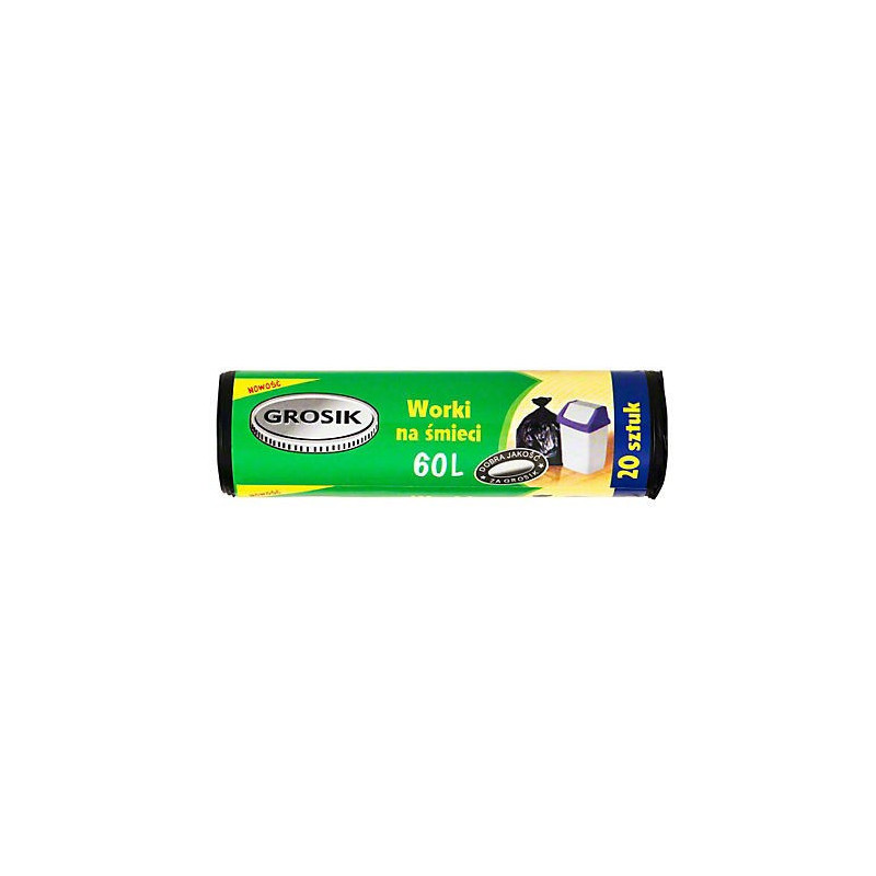 Worki 60l std'20 GROSIK czarne  (1 rolka)