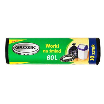 Worki 60l std'20 GROSIK czarne  (1 rolka)