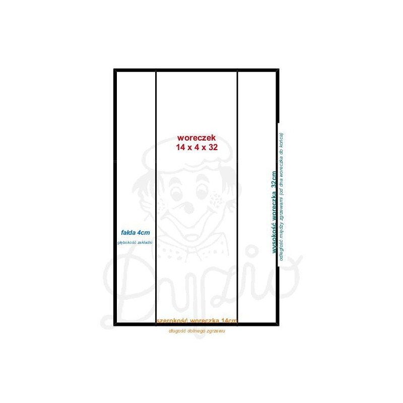 Woreczki foliowe  14/4x32 (22x32)  (1 pakiet)