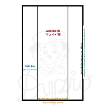 Woreczki foliowe  14/4x38 (22x38)  (1 pakiet)