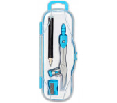 Cyrkiel szkolny z ołówkiem + temperówka w etui PC-102 niebieski TT7637 PENMATE
