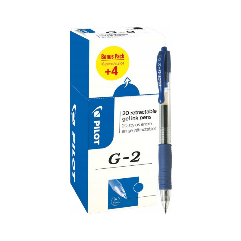 Pióro żelowe G2 bonus pack 16+ 4 gratis niebieski PILOT PIBLG2-L-BOX-20