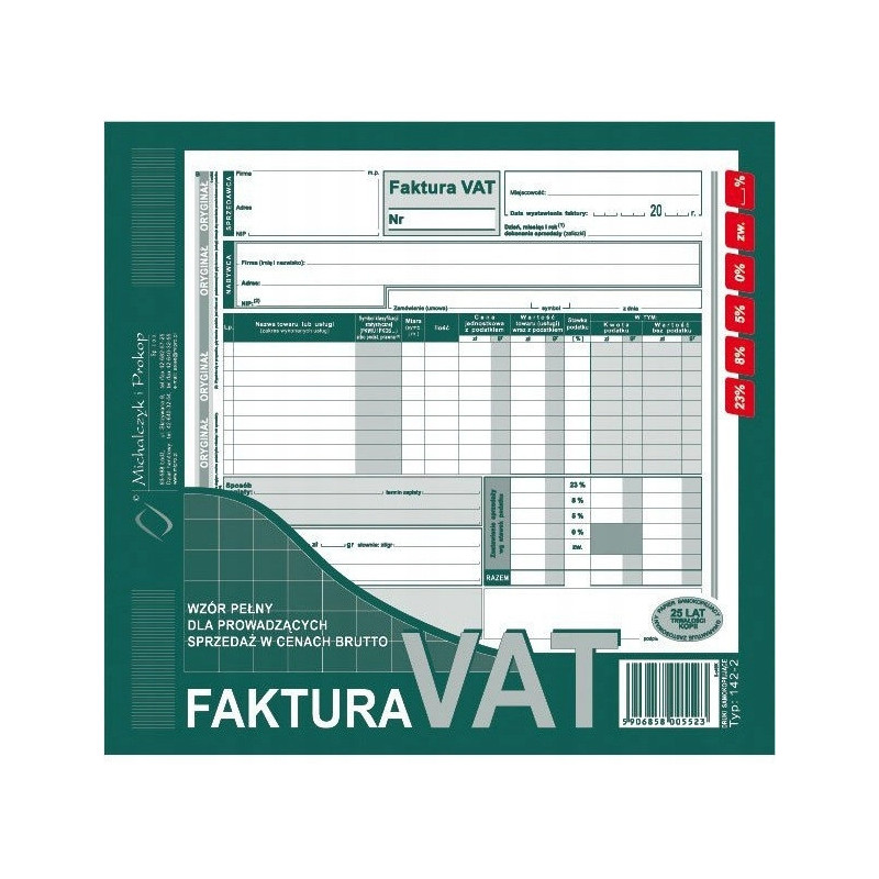 142-2E Faktura VAT 2/3 A4(br) brutto)MICHALCZYK I PROKOP