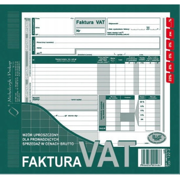 122-2E Faktura VAT brut.2/3 A4 (uproszcz.)MICHALCZYK i PROKOP 122-2E Faktura VAT brut.2/3 A4 (uproszcz.)MICHALCZYK i PROKOP