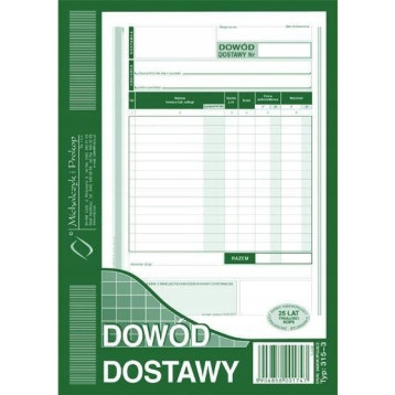 315-3 Dowód dostawy A5 80 kartek Michalczyk i Prokop 315-3 Dowód dostawy A5 80 kartek Michalczyk i Prokop