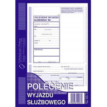 505-3 Polecenie wyjazdu służbowego A5 40kartek Michalczyk i Prokop 505-3 Polecenie wyjazdu służbowego A5 40kartek Michalczyk i Prokop