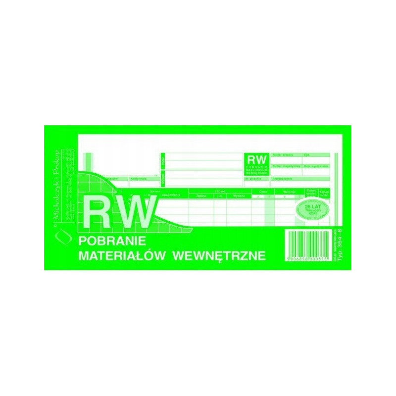 354-8 RW pobranie materiałów wewnętrzne 1/3A4 80 kartek Michalczyk i Prokop