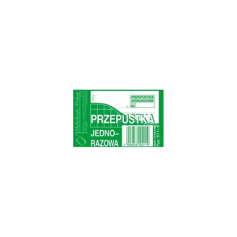 571-9 PJ Przepust.jednor.A7(80 MICHALCZYK I PROKOP