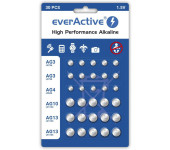 Bateria EVERACTIVE AG3/AG4/AG10/AG13 1,5V guzikowa blister mix (30szt)