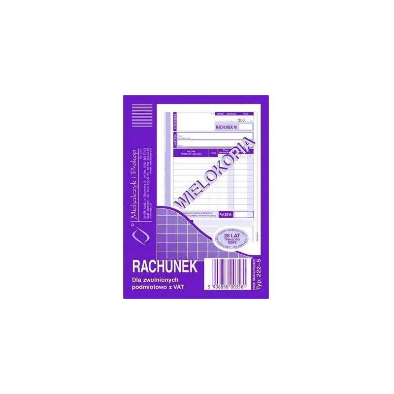 222-5 Rachunek A6 (pion) wielokopia 80k Michalczyk i Prokop