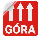 Etykieta ostrzegawcza GÓRA 55x55mm papierowa na roli (1000szt) BULK