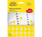 Etykiety ZF Q18mm 3377 żółte kółka BIU AVERY ZWECKFORM