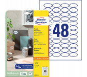 Etykiety owalne A4 10 ark. 40 x 20 mm białe trwałe 6241-10 AVERY ZWECKFORM