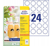 Usuwalne etykiety na przetwory A4 10 ark. 40,8 x 40,3 mm ośmiokątne białe 5082 AVERY ZWECKFORM