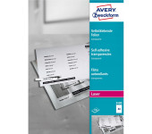 Folie samoprzylepne A4 0.13mm (100 ark) przezroczyste LASER 3480 AVERY ZWECKFORM
