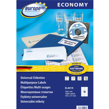 Etykiety ECONOMY A4 białe105x37mm ELA019 AVERY ZWECKFORM Etykiety ECONOMY A4 białe105x37mm ELA019 AVERY ZWECKFORM