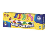 Farby plakatowe zestaw 12 kolorów 20ml szkolne 83114901 ASTRA