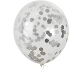 Balony z konfetti srebrne 30cm (5szt) BKN-8599 ALIGA