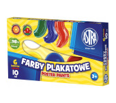 Farby plakatowa zestaw 6 kolorów 10ml szkolne 83111903 ASTRA