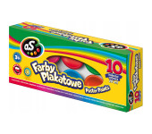 Farby plakatowe szkolne 10 kolorów 20ml zestaw AS 301219003 ASTRA