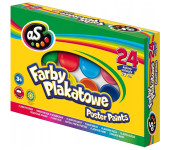 Farby plakatowe duży zestaw 24 kolory 20ml szkolne AS 301219005