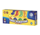 Farby plakatowe zestaw 10 kolorów 20 ml szkolne 301115004 ASTRA