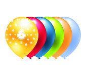 Balon metalik nadruk 6 mix kolor 5szt. B200 GO PARTY
