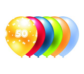 Balon metalik nadruk 50 mix kolorów 5szt. B293 GO PARTY