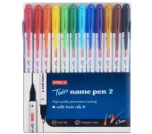 Pisak F/M dwustronny permanentny 12 kol. NAME PEN 2 DONG-A TT7914