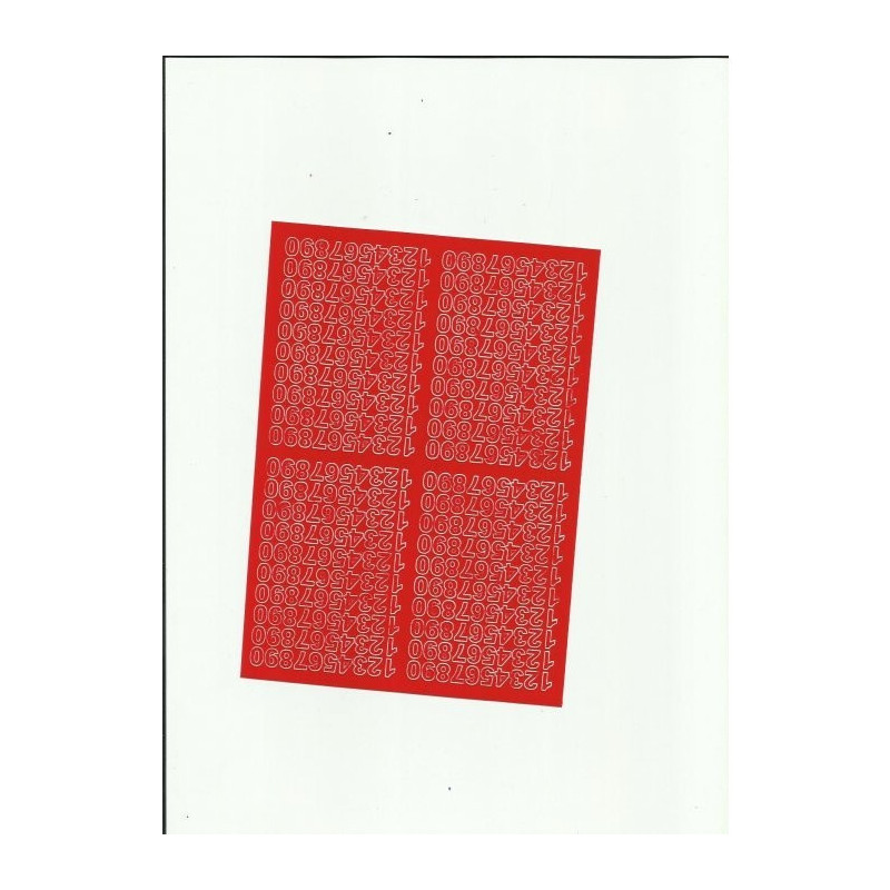 Cyfry samoprzylepne 0,7cm (8) czerwone ARTDRUK