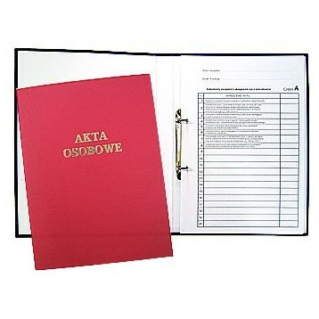 Teczka do akt osobowych z zamkiem czerwona zadrukowana 1824-339-062 WARTA