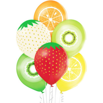 Balony pastelowe owoce 30cm (6szt.) BN06-591 ALIGA Balony pastelowe owoce 30cm (6szt.) BN06-591 ALIGA