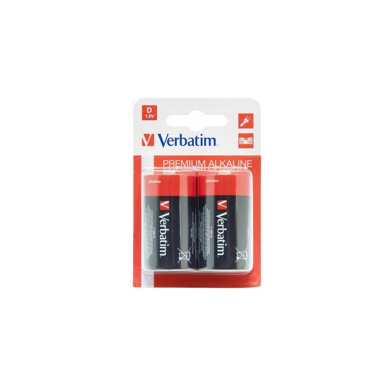 Bateria VERBATIM Premium Alkaline D/LR20 1,5V alkaliczna blister (2szt) (49923) Bateria VERBATIM Premium Alkaline D/LR20 1,5V alkaliczna blister (2szt) (49923)