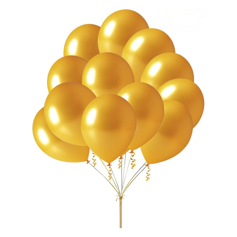 Balon Złoty metalik 80szt. B101 GO PARTY