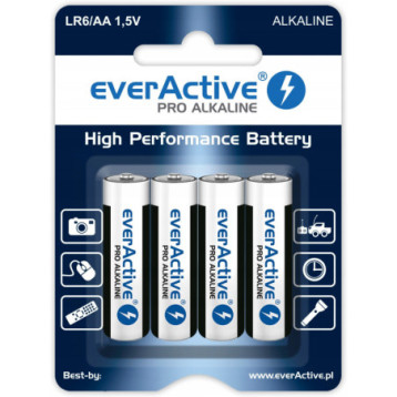Bateria EVERACTIVE Pro Alkaline AA/LR6 alkaliczna blister (4szt) Bateria EVERACTIVE Pro Alkaline AA/LR6 alkaliczna blister (4szt)