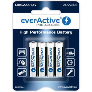 Bateria EVERACTIVE Pro Alkaline AAA/LR03 alkaliczna blister (4szt) Bateria EVERACTIVE Pro Alkaline AAA/LR03 alkaliczna blister (4szt)