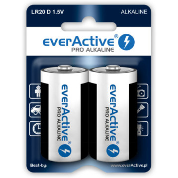 Bateria EVERACTIVE Pro Alkaline D/LR20 alkaliczna blister (2szt) Bateria EVERACTIVE Pro Alkaline D/LR20 alkaliczna blister (2szt)