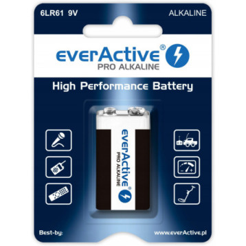 Bateria EVERACTIVE Pro Alkaline 9V/6LR61 alkaliczna blister Bateria EVERACTIVE Pro Alkaline 9V/6LR61 alkaliczna blister