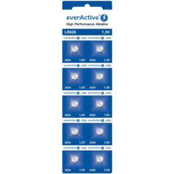 Bateria EVERACTIVE AG4/LR66/LR626 1,5V guzikowa blister (10szt) Bateria EVERACTIVE AG4/LR66/LR626 1,5V guzikowa blister (10szt)