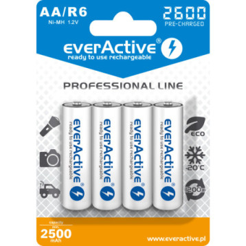 Akumulatorek EVERACTIVE Professional Line AA/HR6 2500mAh (4szt) Akumulatorek EVERACTIVE Professional Line AA/HR6 2500mAh (4szt)