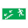 Tablicz.KIERUNEK DO EWAKUACJI W DÓŁ W LEWO Z-7E-FS 150X300