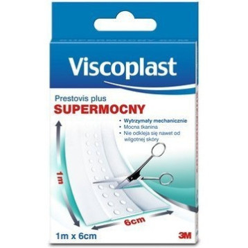 Tkaninowy plaster opatrunkowy 1mx6cm 3M PRESTOVIS PLUS UU003080593 Tkaninowy plaster opatrunkowy 1mx6cm 3M PRESTOVIS PLUS UU003080593