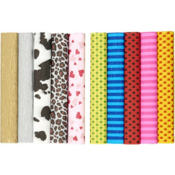 Bibuła marszczona CREATINIO 25x200cm mix kolorów we wzory 400153934 TOP 2000